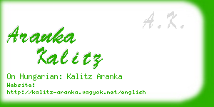 aranka kalitz business card